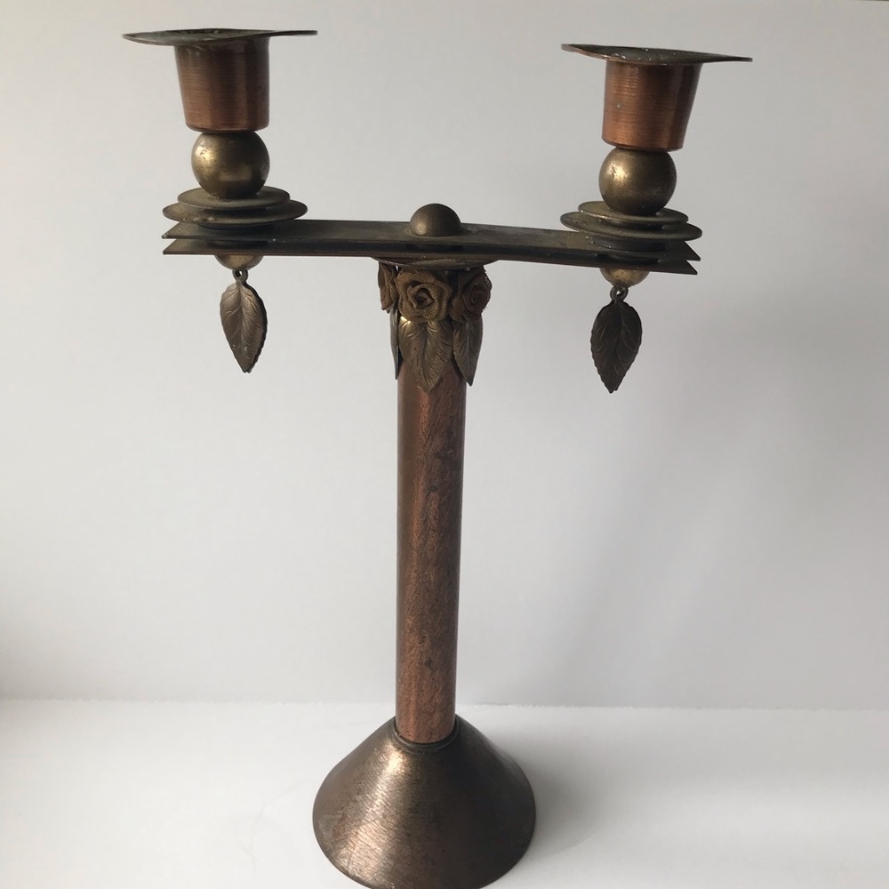 Victorian Copper and Brass Candelabra